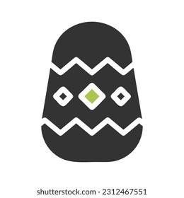 Egg icon solid green grey colour easter illustration vector element and symbol perfect.