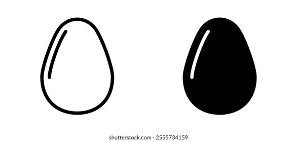 Egg icon symbol collection on white background.