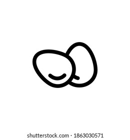 Egg icon symbol vector on white background.