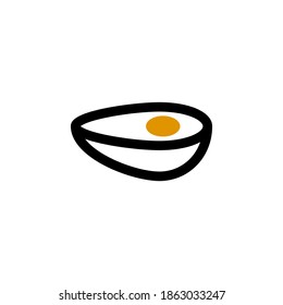 Egg icon symbol vector on white background.