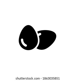 Egg icon symbol vector on white background.