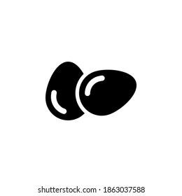 Egg icon symbol vector on white background.