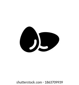 Egg icon symbol vector on white background.