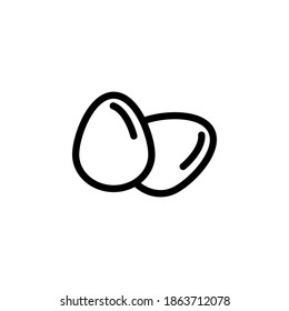 Egg icon symbol vector on white background.