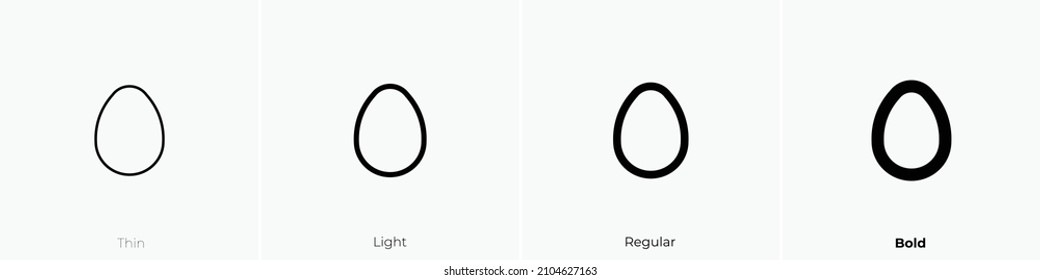 egg icon. Thin, Light Regular And Bold style design isolated on white background