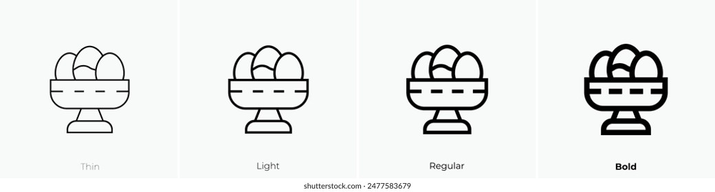 egg icon. Thin, Light Regular And Bold style design isolated on white background