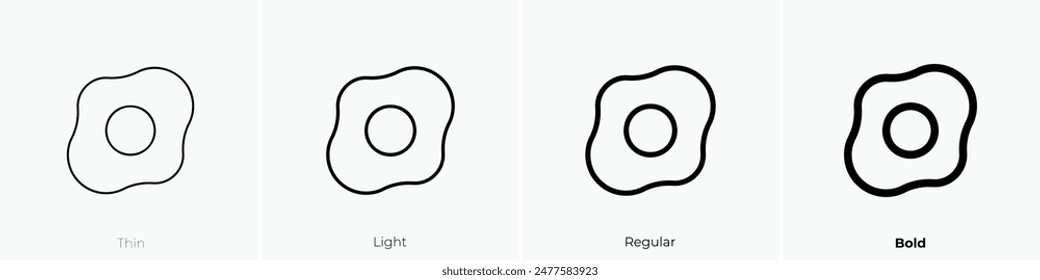 egg icon. Thin, Light Regular And Bold style design isolated on white background