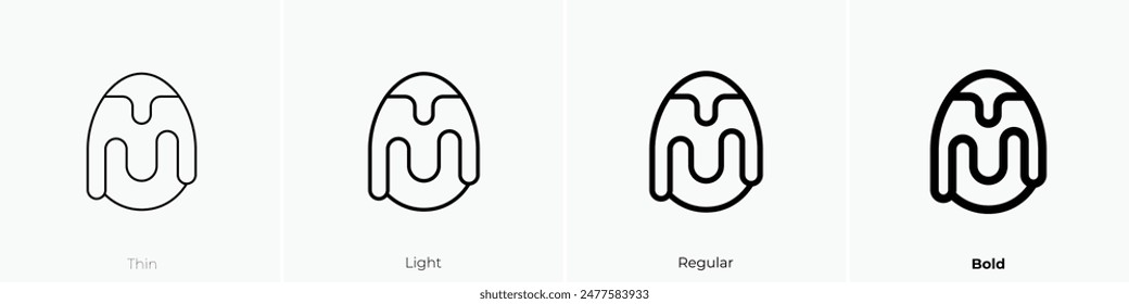 egg icon. Thin, Light Regular And Bold style design isolated on white background