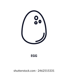 egg icon. Thin line egg icon from agriculture and farm collection. Outline vector isolated on white background. Editable egg symbol can be used web and mobile