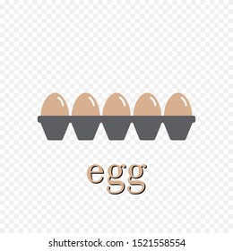 The egg icon in the tray. Vector illustration on a transparent background.
