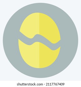 Icono de huevo en estilo plano de moda aislado en un fondo azul suave
