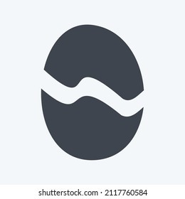 Egg Icon in trendy glyph style isolated on soft blue background