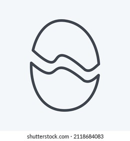 Egg Icon in trendy line style isolated on soft blue background