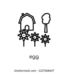 egg icon. Trendy modern flat linear vector egg icon on white background from thin line Agriculture, Farming and Gardening collection, outline vector illustration
