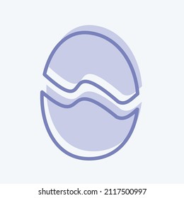 Egg Icon in trendy two tone style isolated on soft blue background