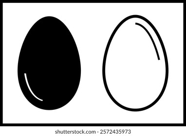Egg icon vector. Flat vector silhouette egg. Egg Flat Icon Outline. vector illustration.