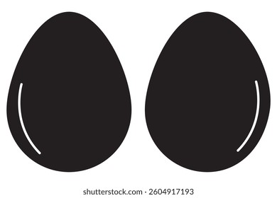 Egg icon vector. Flat vector silhouette egg. Egg Flat Icon Outline. vector illustration.