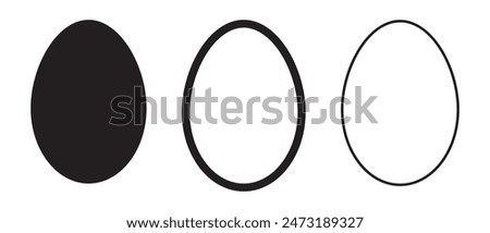 Egg icon vector. Flat vector silhouette egg. Egg Flat Icon Outline. vector illustration.