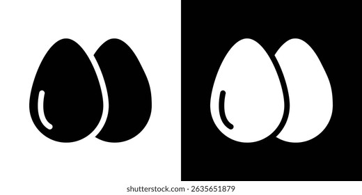Ícone de ovo Vetor em estilo plano. Silhuetas de coleção