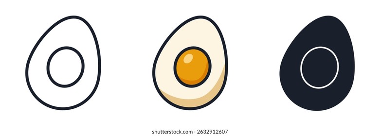 Egg Icon Vector Illustration. Organic Protein Symbol for Breakfast Branding and Healthy Food Designs