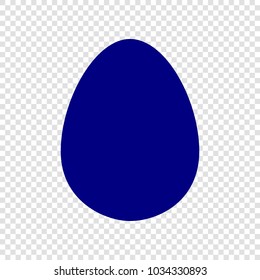 Egg icon. Vector. Navy blue flat icon on transparent background.