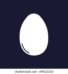 Egg  icon. Vector icon on dark blue background.