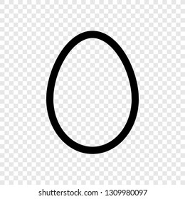 Egg icon vector on transparent grid