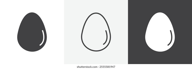 Egg icon vector set for ui designs