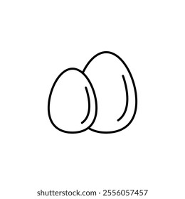 egg icon vector, simple flat black linear illustration for web and app..eps