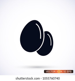 egg icon vector, solid illustration