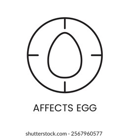 An egg icon in vector, symbolizing the effect of treatment on pest eggs, with an editable stroke.