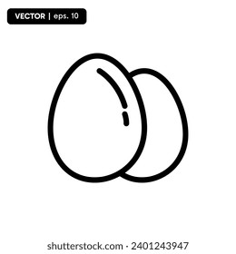 egg icon, whole egg icon. vector eps 10