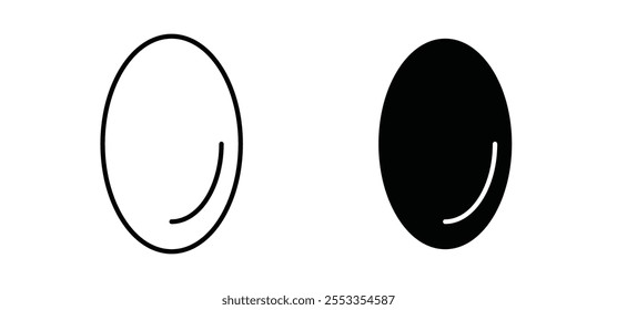 Ei-Symbole in schwarz gefüllt und umrissenen Stil