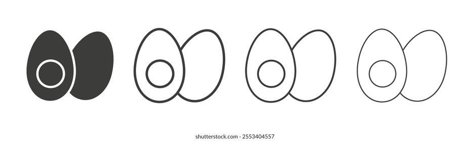 Egg icons collection. vector set in black color