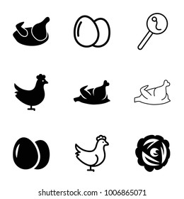 Egg icons. set of 9 editable filled and outline egg icons such as chicken, egg, search sperm