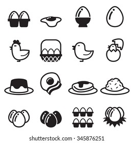 Egg icons set vector