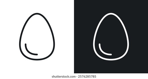 Egg icons in thin black and white stroke liner style