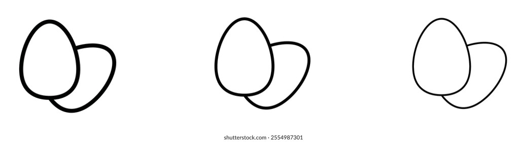 Egg icons in tree different stroke sizes