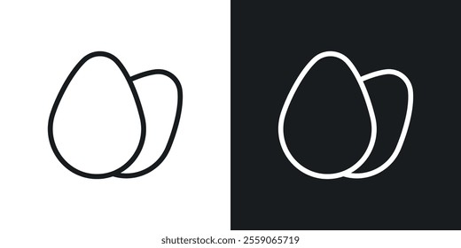 Egg icons. vector set in black colors