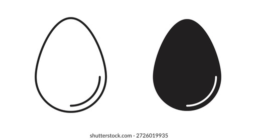Iconos de huevo símbolo de Vector con trazo editable y versiones planas