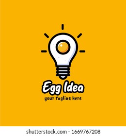Egg idea logo with flat design