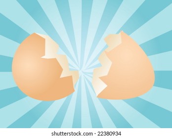 Ei-Illustrations-Clip-Art zerbrochen Muschel zwei Hälften