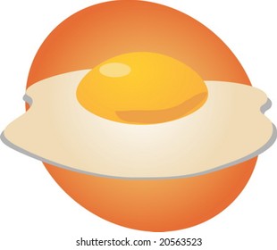 Egg illustration clipart fried whole egg with yolk