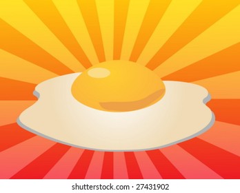 Egg illustration clipart fried whole egg with yolk