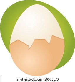 Egg illustration clipart hard boiled partly peeled