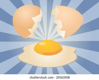 Ilustración de huevo concha abierta de clipart con yolk