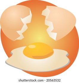 Egg illustration clipart open shell with yolk