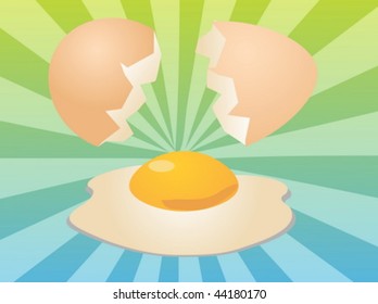 Egg illustration clipart open shell with yolk