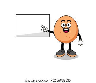 egg illustration doing a presentation , character design