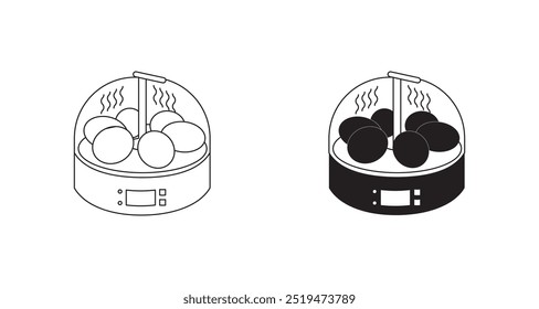 Egg Incubator automatic hatching of eggs single stroke vector editable and fill